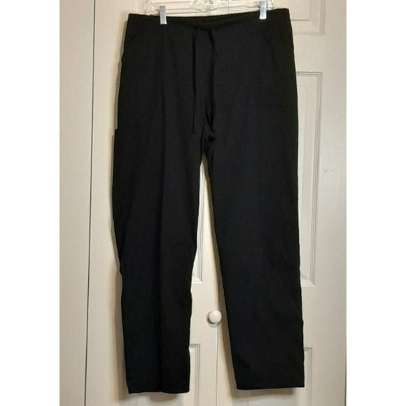 🍒 ScrubStar Black Tie Front Scrub Pant L - Picture 1 of 6